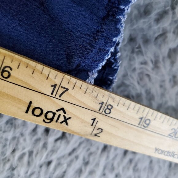 Passport Top Womens XL Blue Embroidered Bohemian Rayon Long Sleeve Blouse - Picture 5 of 8